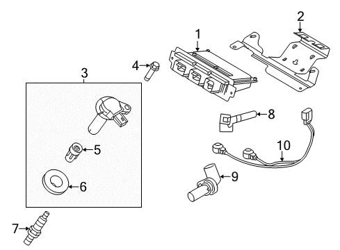 2010 Lincoln MKS Ignition System Bracket Diagram for DG1Z-12A659-B