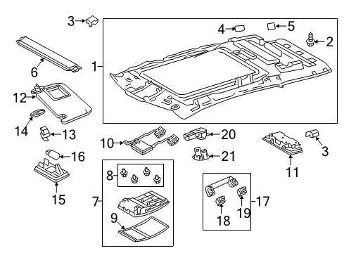 2017 Lexus RX350 Interior Trim - Roof Lamp Assy, Spot Diagram for 81360-0E051-B1