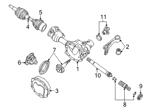 1996 Ford Explorer Carrier & Front Axles Inner Shaft Diagram for F57Z3N387AA