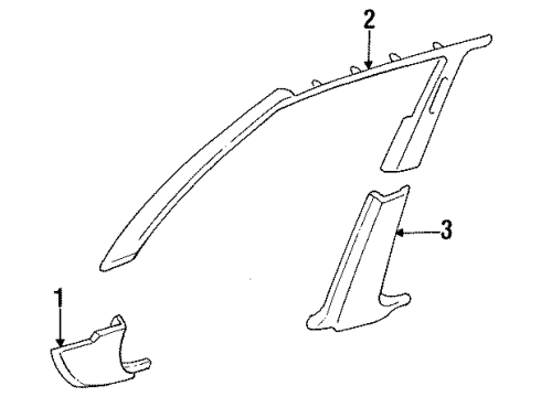 1993 Honda Accord Interior Trim - Pillars, Rocker & Floor Garnish Assy., R. FR. Pillar *NH91L* (LOFTY GRAY) Diagram for 84101-SM5-A00ZA