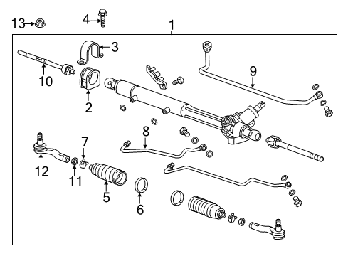 2012 Chevrolet Caprice P/S Pump & Hoses, Steering Gear & Linkage Inner Tie Rod Diagram for 19259256