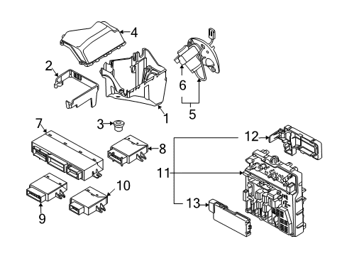 2003 BMW Z4 Anti-Theft Components Cover, Fuse Box Diagram for 61136911922