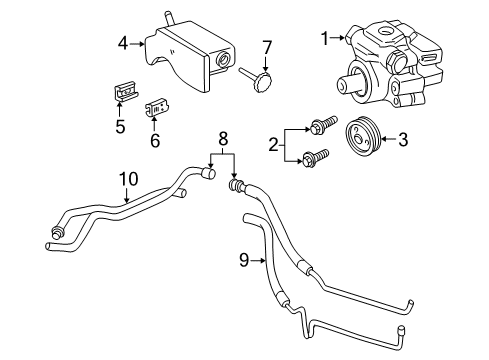 2002 Oldsmobile Alero P/S Pump & Hoses, Steering Gear & Linkage Return Hose Diagram for 26070058