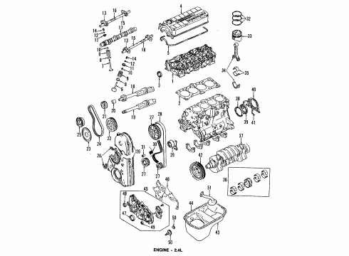 1995 Eagle Summit Engine Parts, Mounts, Cylinder Head & Valves, Camshaft & Timing, Oil Pan, Oil Pump, Balance Shafts, Crankshaft & Bearings, Pistons, Rings & Bearings Seal-CRANKSHAFT Oil Diagram for MD168055