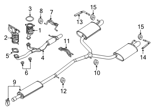 2012 Ford Explorer Exhaust Components Catalytic Converter Diagram for DT4Z-5E212-A
