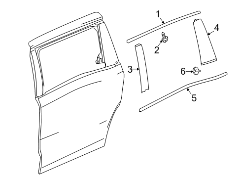 2018 Honda Odyssey Exterior Trim - Side Loading Door Molding, R. Slide Door Diagram for 72910-THR-A01