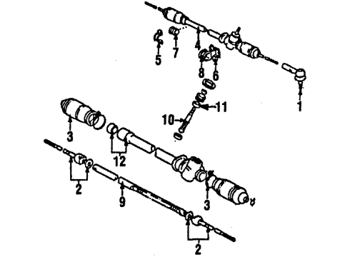 1989 Toyota MR2 Steering Column & Wheel, Steering Gear & Linkage Rack Diagram for 45521-17020