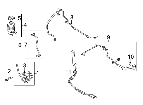 2009 Kia Borrego P/S Pump & Hoses, Steering Gear & Linkage Pump Assembly-Power STEE Diagram for 571002J400