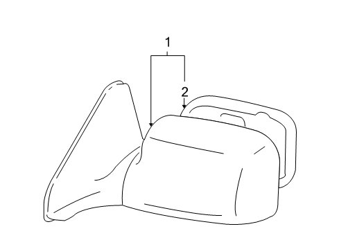 2004 Pontiac Vibe Outside Mirrors Mirror Assembly Diagram for 88969940