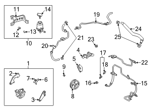 2001 Toyota Highlander P/S Pump & Hoses, Steering Gear & Linkage Return Pipe Diagram for 44420-48030