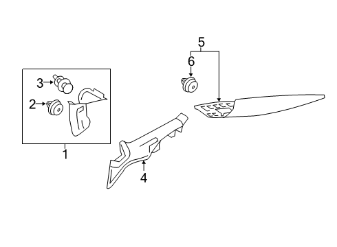 2020 Honda Clarity Interior Trim - Quarter Panels Garnish, R. Quarter Pillar (Lower) *NH882L* (PLATINUM GRAY) Diagram for 84132-TRT-A02ZA