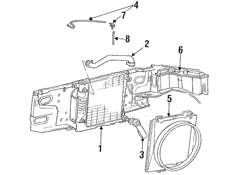 1995 Ford Ranger Radiator & Components Upper Hose Diagram for F57Z-8260-D