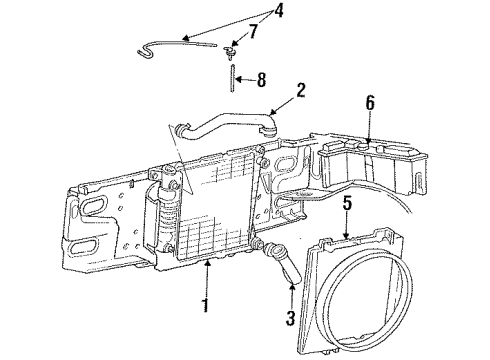 1993 Ford Ranger Radiator & Components Lower Hose Diagram for F3TZ-8286-A