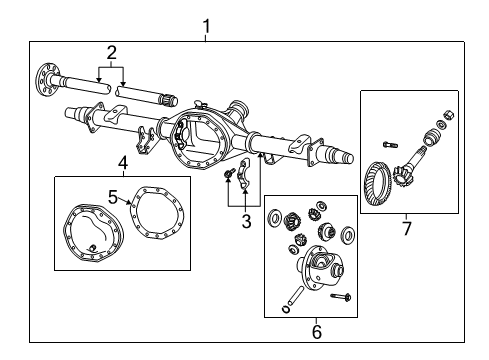 2012 Ram 3500 Axle Housing - Rear Axle-Service Rear Diagram for 68158489AB
