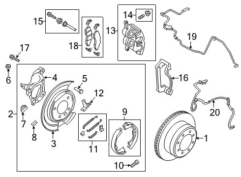 2020 Ford F-250 Super Duty Parking Brake Intermediate Cable Diagram for HC3Z-2A793-Q