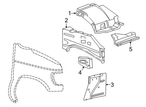 1997 Ford E-350 Econoline Club Wagon Structural Components & Rails Apron Assembly Diagram for 4C2Z-16061-BA