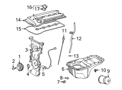 2002 Toyota RAV4 Filters Dipstick Diagram for 15301-28020