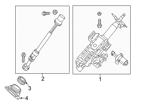 2020 Nissan Murano Steering Column & Wheel, Steering Gear & Linkage COLUMN ASSY-STEERING, UPPER Diagram for 48810-3KA2A