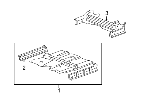 2007 Acura RDX Pillars, Rocker & Floor - Floor & Rails Floor, Front Diagram for 65100-STK-A00ZZ