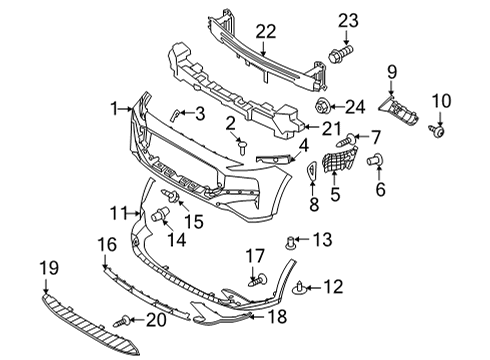 2021 Hyundai Santa Fe Bumper & Components - Front Bracket-FR BPR MTG REINF, LH Diagram for 86527-S2500