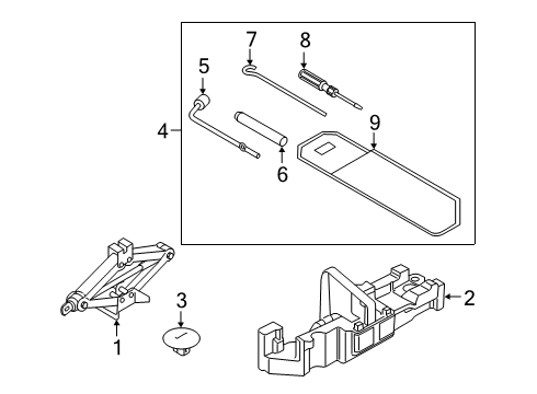 2021 Kia Telluride Jack & Components Tool Set-OVM Diagram for 091302P500
