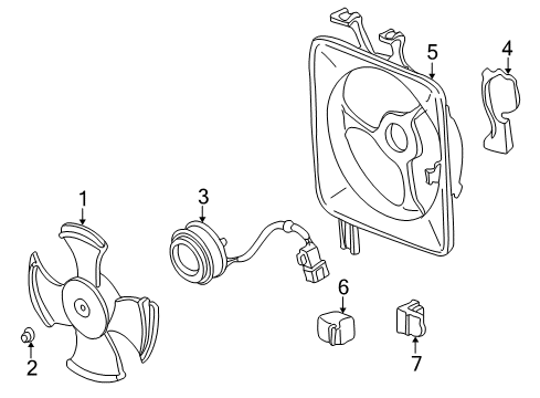 1997 Honda CR-V A/C Condenser Fan Washer, Plain (8MM) Diagram for 90430-PAA-A01