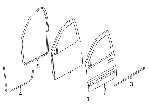 2011 Dodge Durango Front Door WEATHERSTRIP-Front Door Belt Outer Diagram for 55399161AC