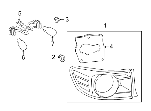 2012 Toyota Corolla Bulbs Socket & Wire Diagram for 81555-12A30
