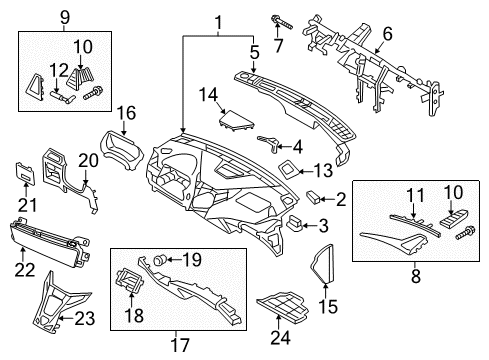 2015 Hyundai Azera Instrument Panel Panel Assembly-Crash Pad Main, LH Diagram for 84705-3VAA0-RY