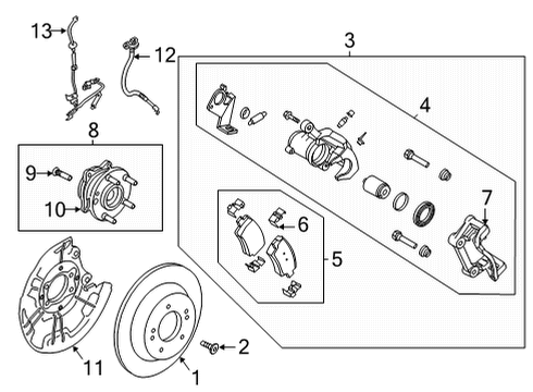 2022 Hyundai Elantra Rear Brakes COVER-DUST RR, RH Diagram for 58245-AA500