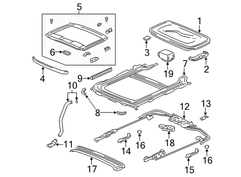 2003 Honda Civic Sunroof Control Unit, Sunroof Diagram for 70451-S6A-J01