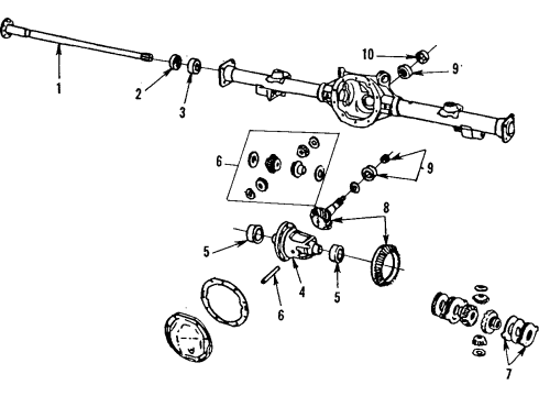 1990 Cadillac Fleetwood Rear Axle, Differential Shaft, Rear Axle Diagram for 26014037
