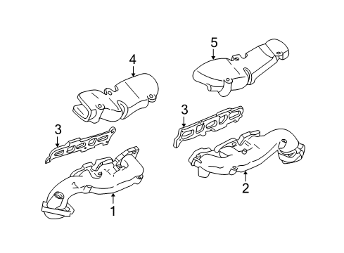 2005 Lincoln LS Exhaust Manifold Manifold Gasket Diagram for 2W9Z-9448-CC