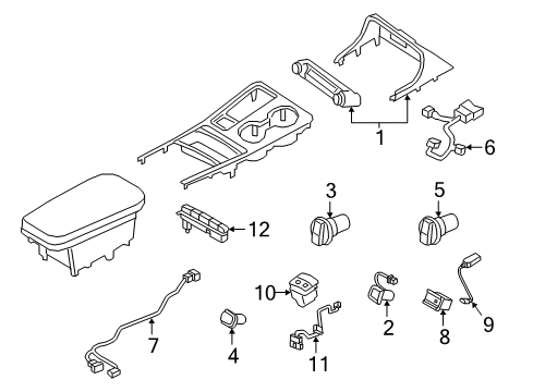 2019 Kia Stinger Parking Brake Complete-Console FLO Diagram for 93300J5000CA