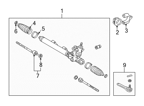 2004 Lexus IS300 Steering Column & Wheel, Steering Gear & Linkage Power Steering Rack And Pinion Assembly Diagram for 44200-53051