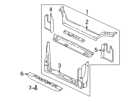 2004 Pontiac Montana Radiator Support Lower Tie Bar Diagram for 15864525