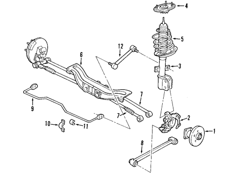 1997 Buick Regal Rear Suspension Components, Stabilizer Bar Insulator-Rear Stabilizer Shaft Diagram for 10291478