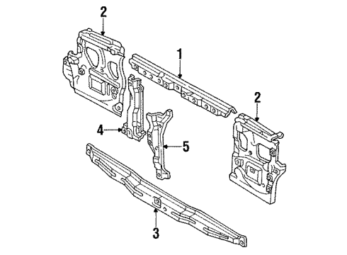 1994 Toyota Land Cruiser Radiator Support Lock Support Diagram for 53217-60020