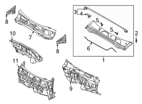 2022 Kia K5 Cowl Panel Assembly-COWL & Da Diagram for 64200L3000