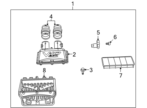 2009 Dodge Viper Air Inlet Sensor-Mass AIRFLOW Diagram for 5037945AB
