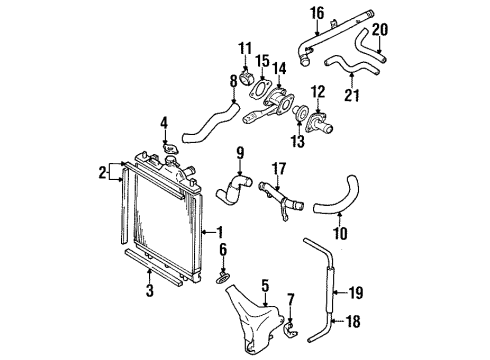 1998 Chevrolet Metro Radiator & Components Hose, Heater Outlet Diagram for 30018747