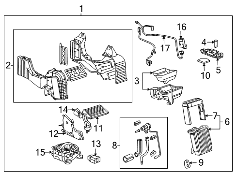2004 GMC Envoy XL A/C Evaporator & Heater Components Harness Asm, A/C Control Wiring Diagram for 88892995