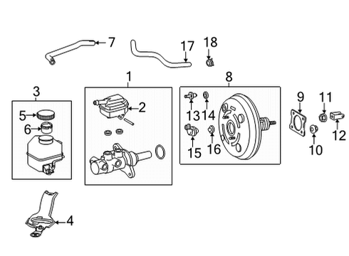 2020 Toyota Highlander Dash Panel Components CLEVIS, Master CYLIN Diagram for 47264-42020