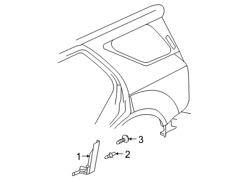 2005 Cadillac SRX Exterior Trim - Quarter Panel Lower Molding Diagram for 88980507