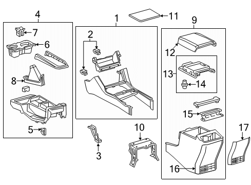 2021 Toyota Tacoma Console Upper Trim Panel Diagram for 58804-04030-C1