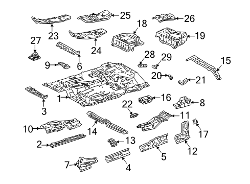 2000 Toyota Tundra Cab - Floor Inner Support Diagram for 57413-0C010