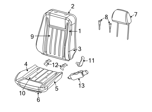 2005 Chrysler 300 Heated Seats Seat Cushion Foam Diagram for 5139688AA