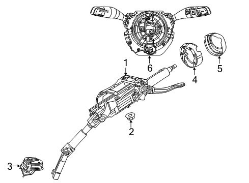 2020 Chrysler Pacifica Steering Column & Wheel, Steering Gear & Linkage, Shroud, Switches & Levers MULTIFUNCTION Diagram for 68531525AA