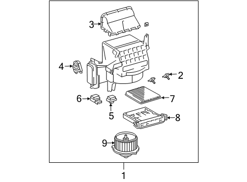 2008 Toyota Sienna Blower Motor & Fan Servo Diagram for 87106-08080