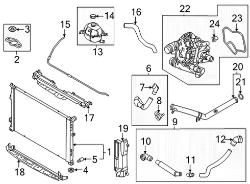 2022 Hyundai Santa Cruz Radiator & Components Bolt Diagram for 1140306606K